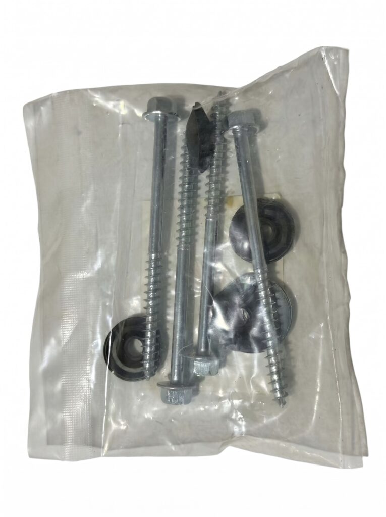 Hex head wood screws with  rubber and metal washers
